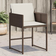 Sedie da Giardino con Cuscini 4 pz Marroni in Polyrattan 365003