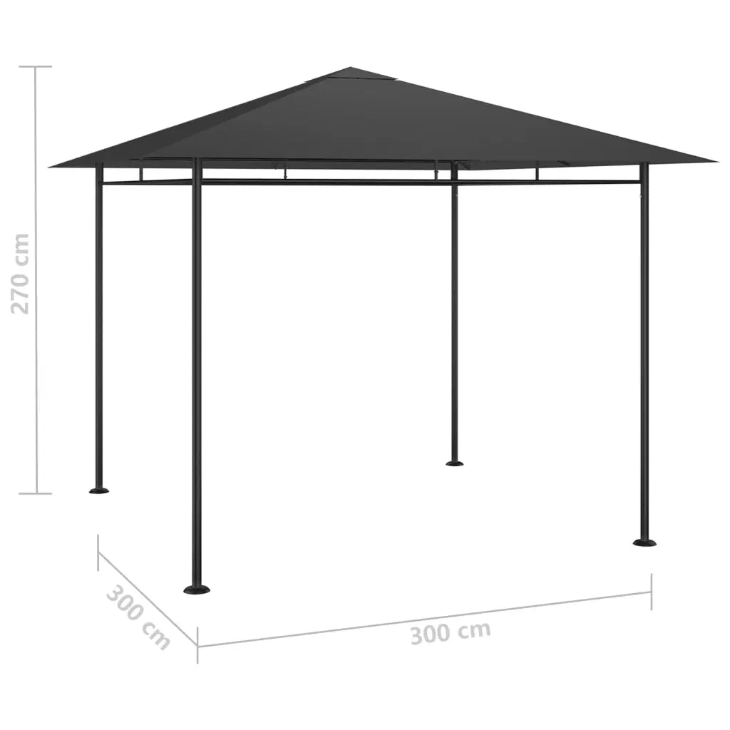 Gazebo 3x3x2,7 m Antracite 180 g/m² 313920