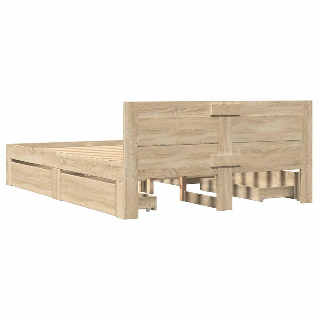 Struttura del letto 2 pcs Sonoma 137 x 188 cm Legno multistrato 3402854
