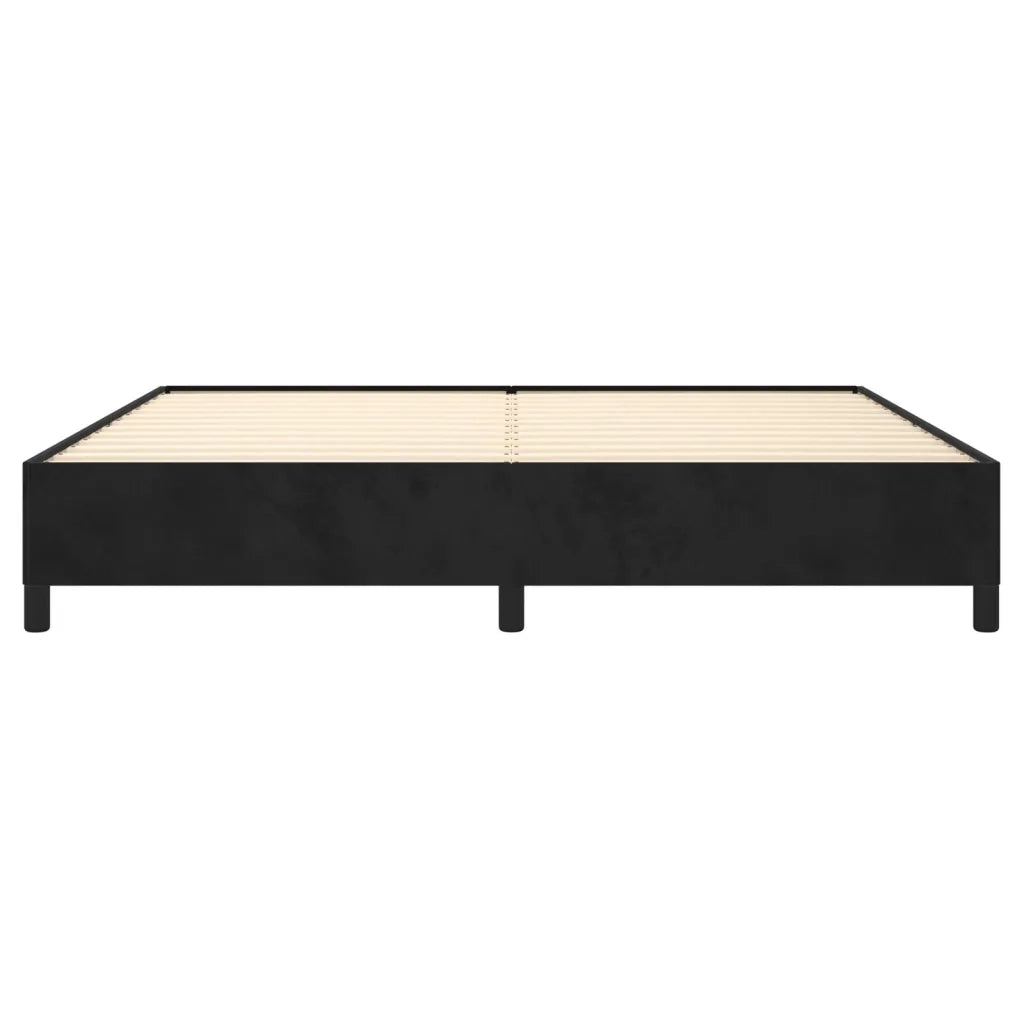 Letto matrimoniale | Letto per adulti | Giroletto senza Materasso Nero 200x200 cm in Velluto