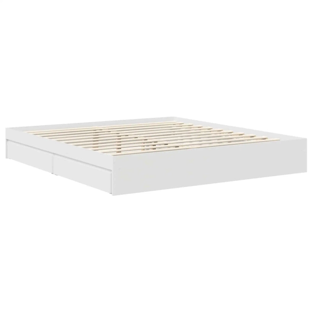 Letto con Contenitore Bianco 180 x 200 cm Legno multistrato 3409524