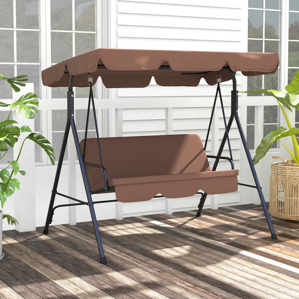 Amaca da giardino 3 posti con cuscini ¨C Minimal ¨C 172x110x153 cm nero marrone