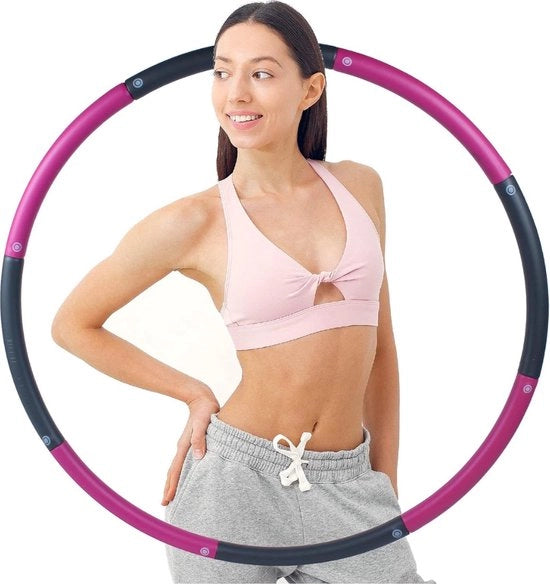 Hula Hoop TB0801, cerchio ginnastico, anello fitness rimovibile, per sport, esercizi, per adulti e bambini, 8 sezioni, per perdita di peso, dimensione regolabile, professionale