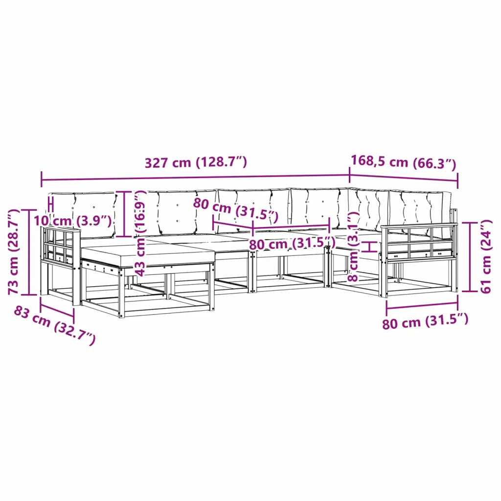 Set di divani da esterno 5 pz Bianco e Antracite Poliestere 3386701