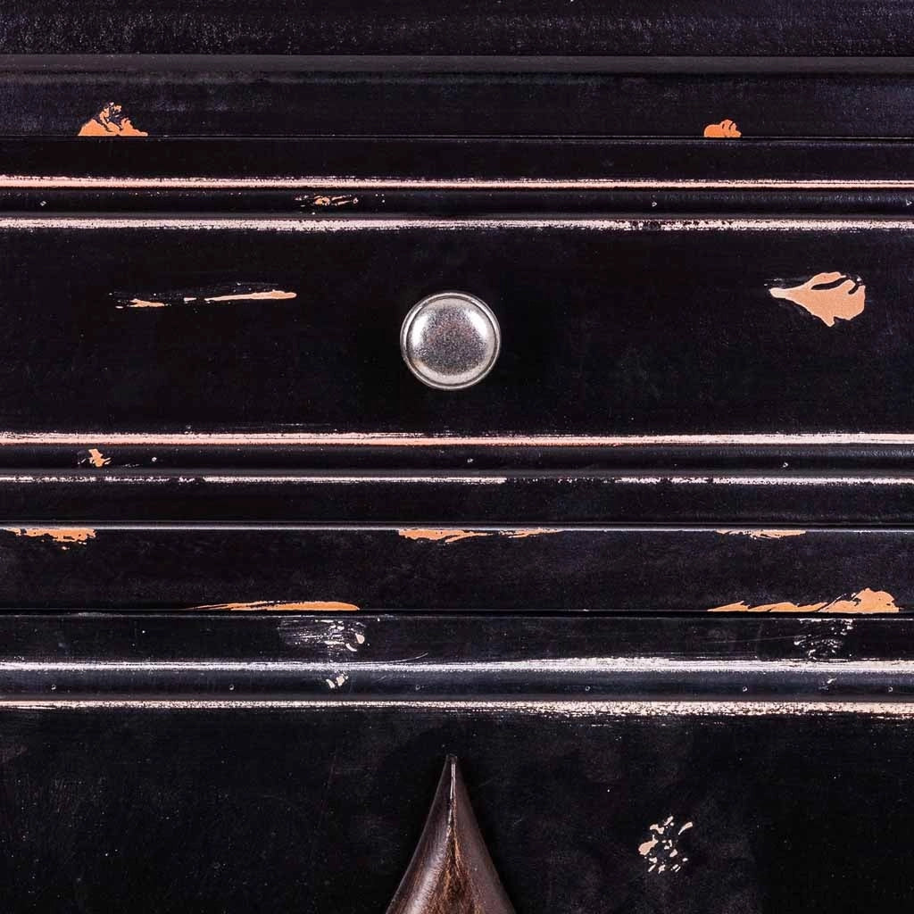 Comodino in legno nero 48x36x76