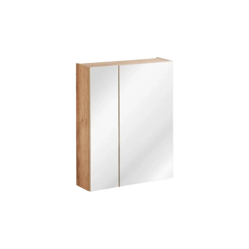 Mobile da contenimento NALYA 75 cm – Rovere chiaro – 2 porte con specchi sospesi