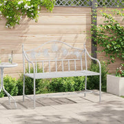 Panchina da giardino Bianco Antico 104 x 52,5 x 89 cm Acciaio 42008114