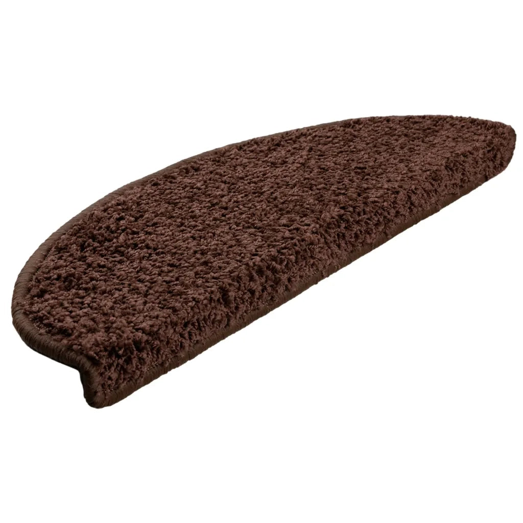 Tappetini per scale 10 pz 65x21x4 cm Marrone Semicircolari Grandi 149805