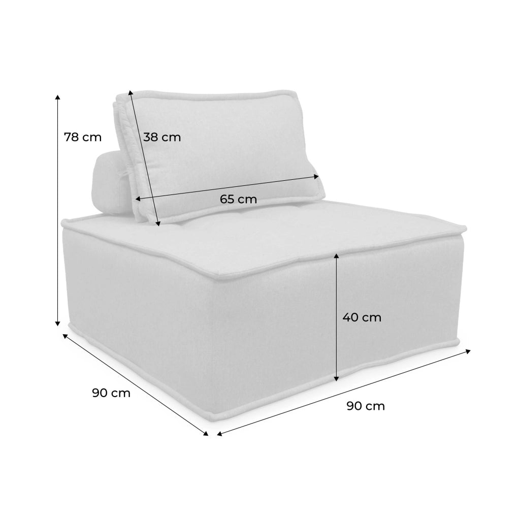 Divano modulare, 3 posti, grigio