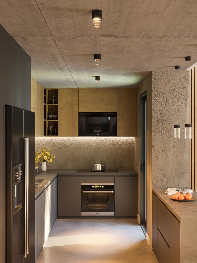 Spot soffitto moderno rete tondo nero LED 7W Fusion