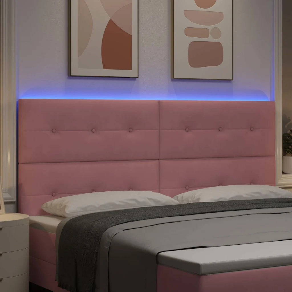 Testiera LED con strisce LED Rosa 200 cm Velluto 3338474