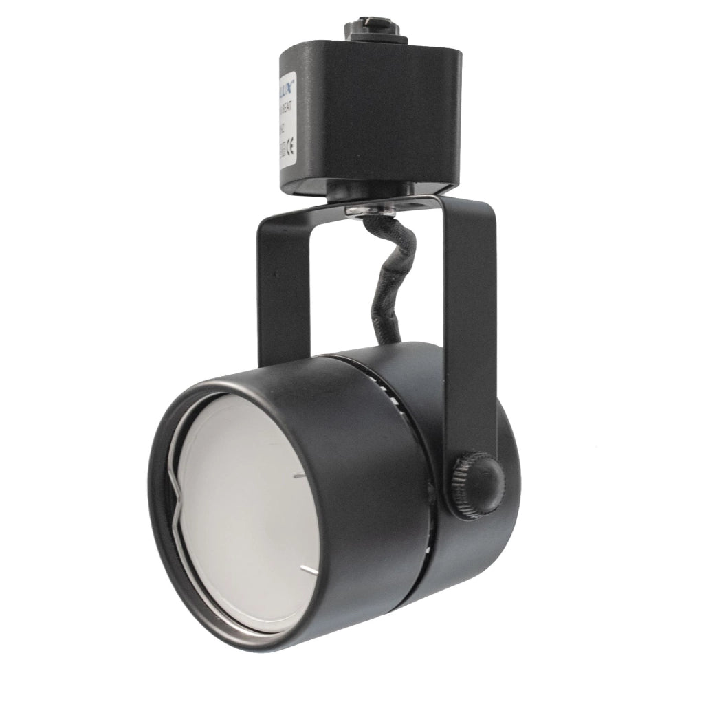 Faretto led per binario monofase, Proiettore Orientabile, Attacco Lampadina GU10, Track sistema illuminazione binario, Vetrina Nero senza lampada