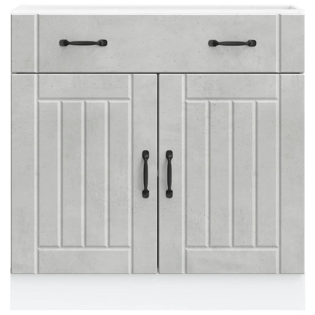 Base da Cucina Lucca Grigio Cemento in Legno Multistrato 853741