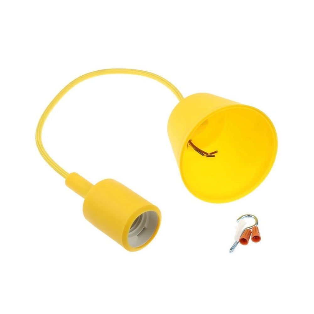Trade Shop - Pendente A Soffitto Lampadario Lampada Moderno Cavo In Tessuto 1m Colore - Giallo