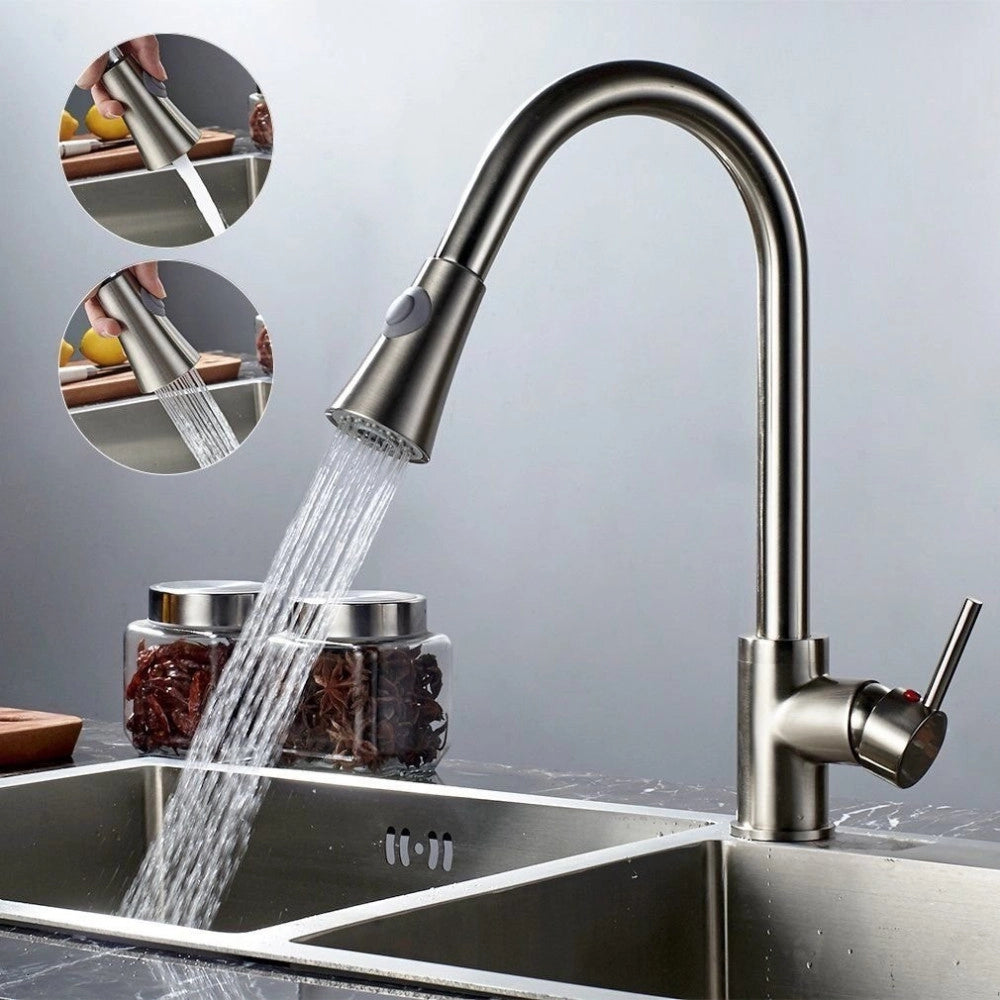 Trade Shop - Miscelatore Rubinetto Lavello S9011 Doccetta Monoforo Monocomando Rubinetteria -