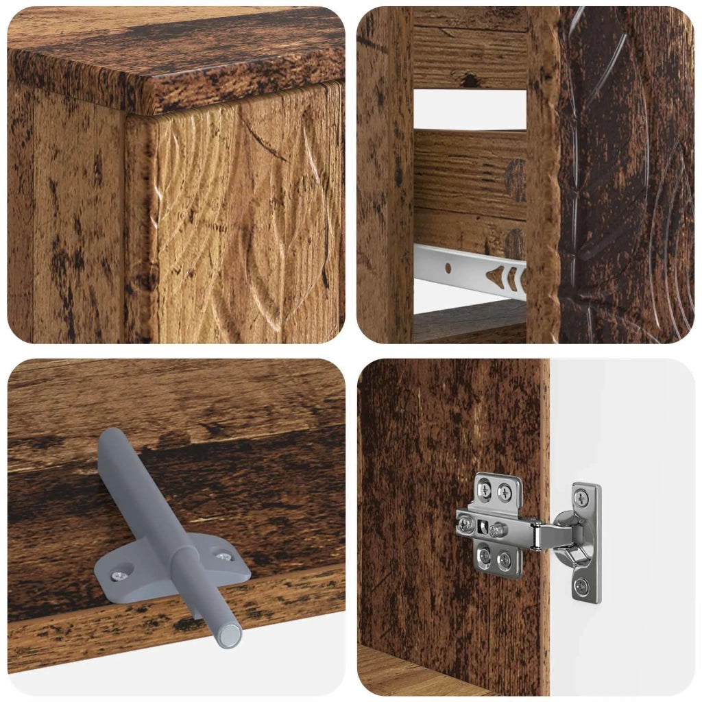Set di Armadi da Bagno da 2 Pezzi DELFT Legno antico 3418033