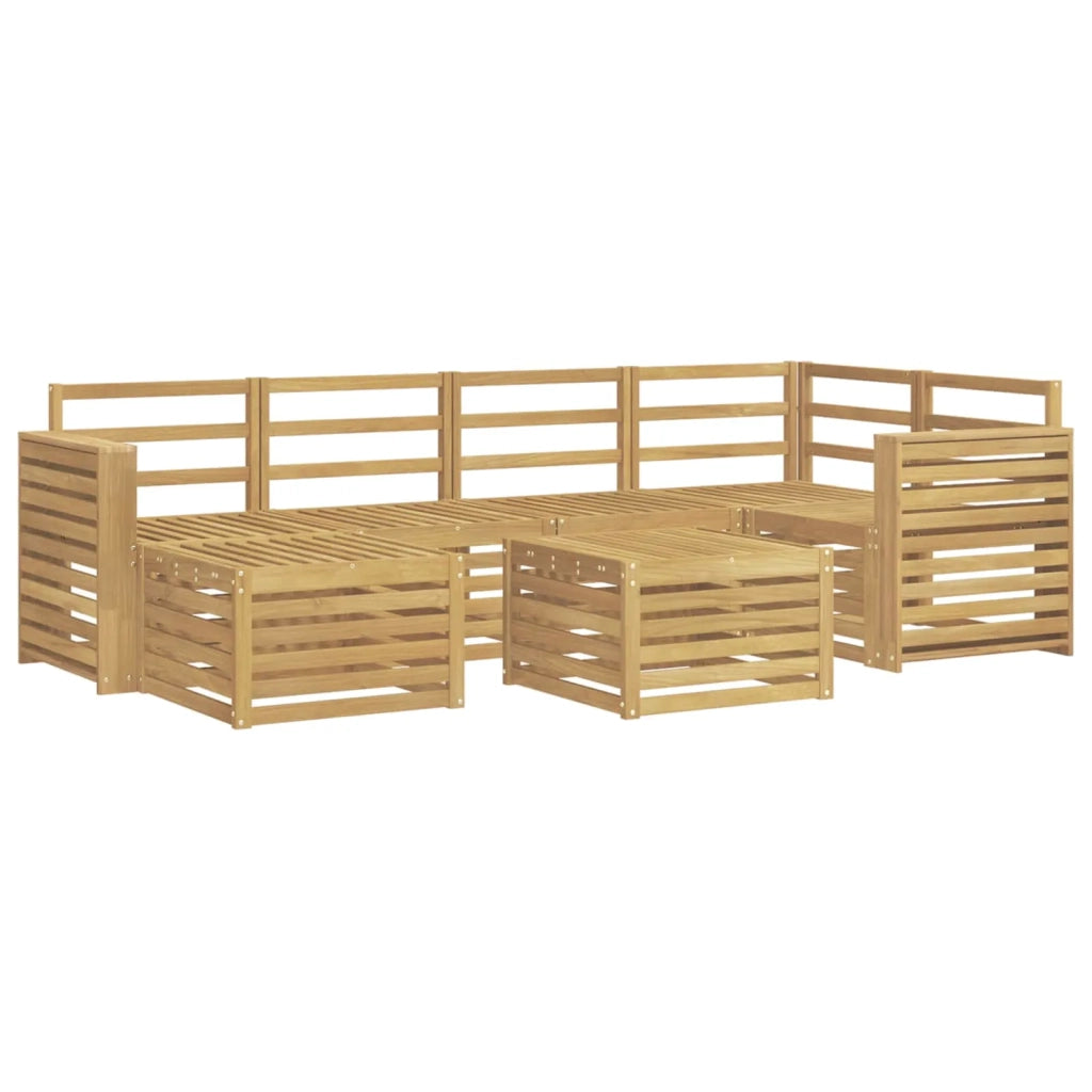 Set di divani da esterno 7 pcs Bianco Poliestere 3392159