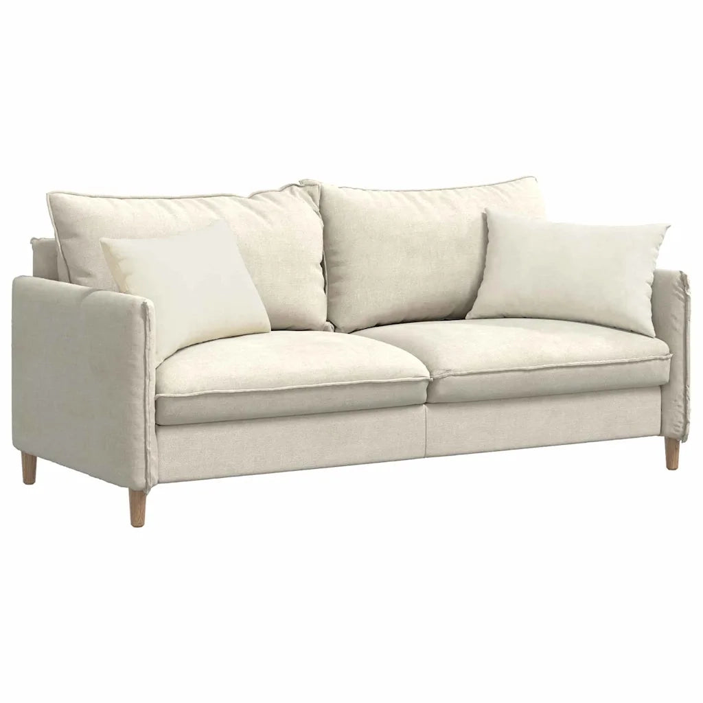 Cuscini da Divano 2 pz-Set di 2 Cuscini per Sofa Crema 60 x 40 cm Tessuto in Cords 322784