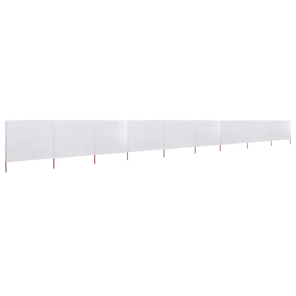 Paravento a 9 Pannelli in Tessuto 1200x120 cm Bianco Sabbia CFW2546239