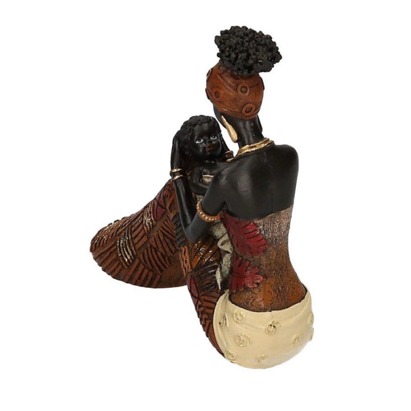 Statua resina donna africana cm 18,5x6h17