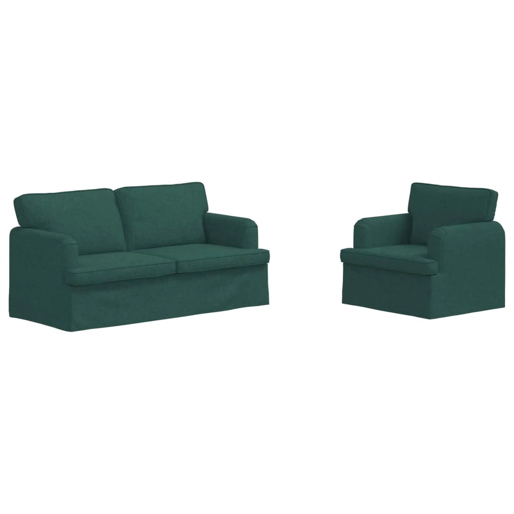 Set di divani 2 pcs Verde Scuro 162 x 80 x 85 cm Tessuto 3407563