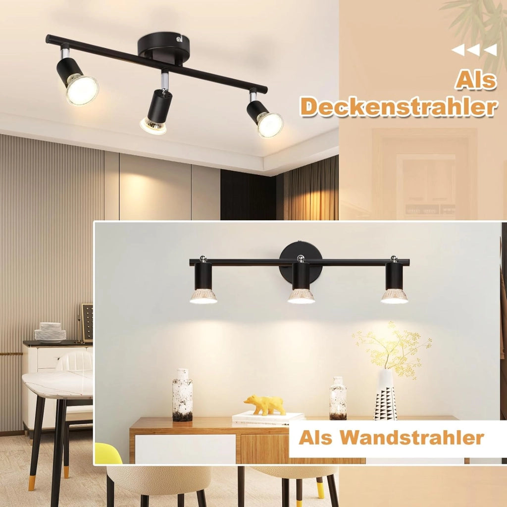 ZMH Faretto da soffitto 3 luci GU10 moderni per camera letto corridoio