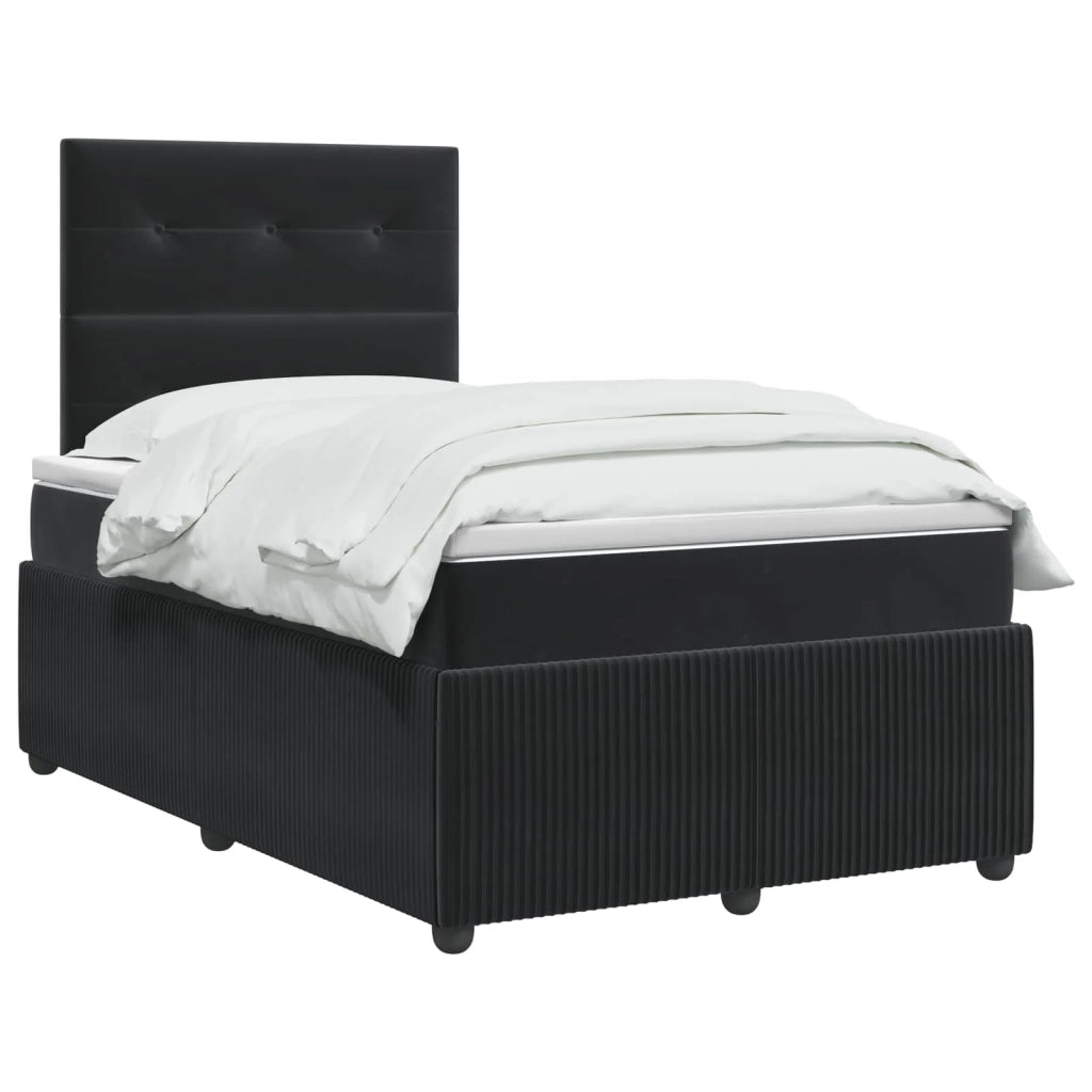 Letto box spring con materasso Nero 120 x 190 cm Velluto 3454567