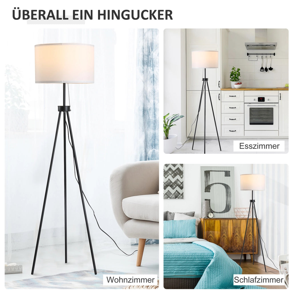 Lampada da terra con paralume in poliestere e cotone ¨C zephmum ¨C Bianco, E27