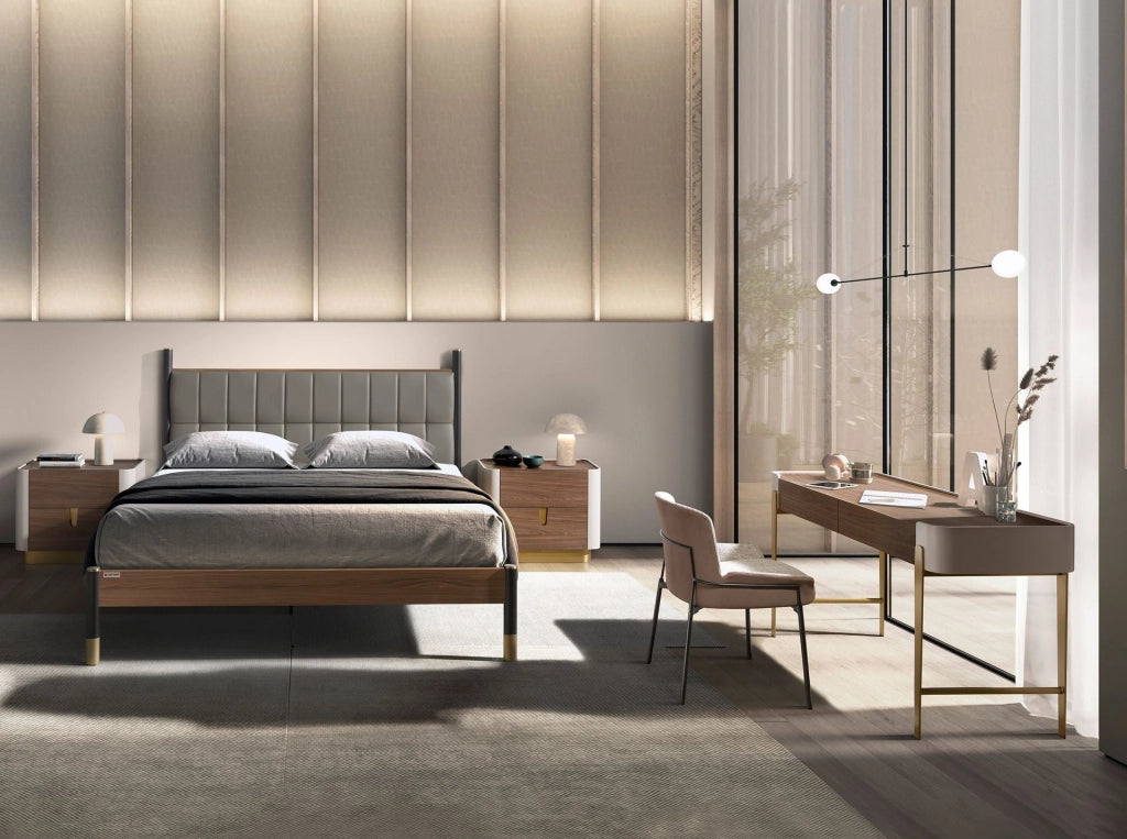 Letto in similpelle grigio scuro