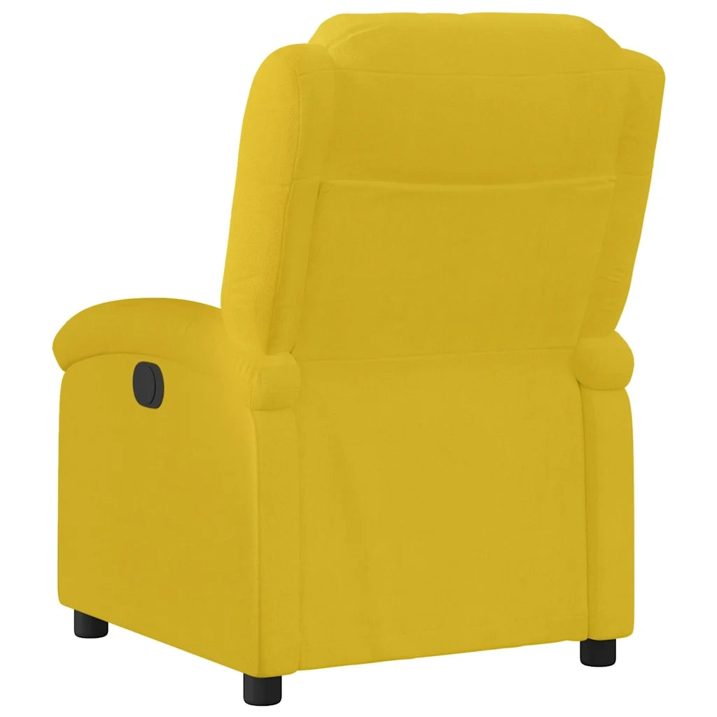 Poltrona | Sedia Relax Reclinabile Gialla in Velluto
