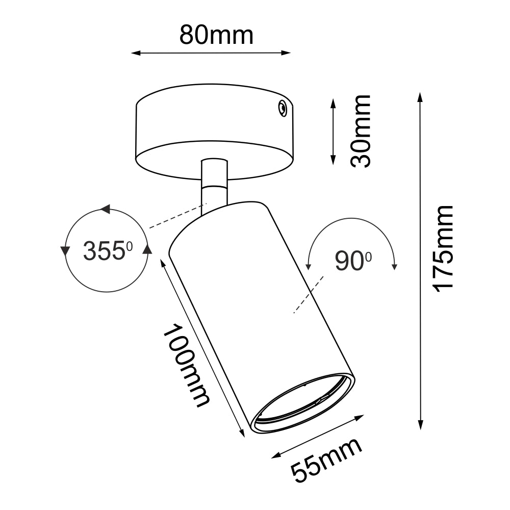 Faretto soffitto bianco tondo orientabile GU10 10W POINT