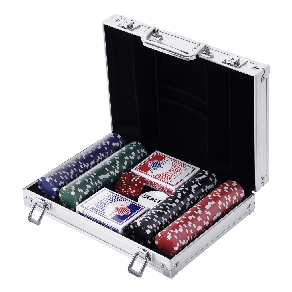 Set di Poker con Fichas e Dadi ¨C Minimal ¨C 29,5x20,5x6,5 cm Multicolore