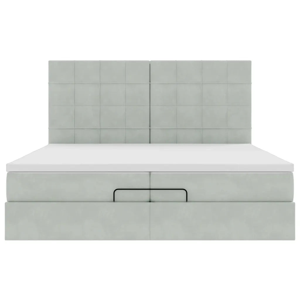 Struttura Letto Pouf con Materassi 200x200 cm Velluto 3314342