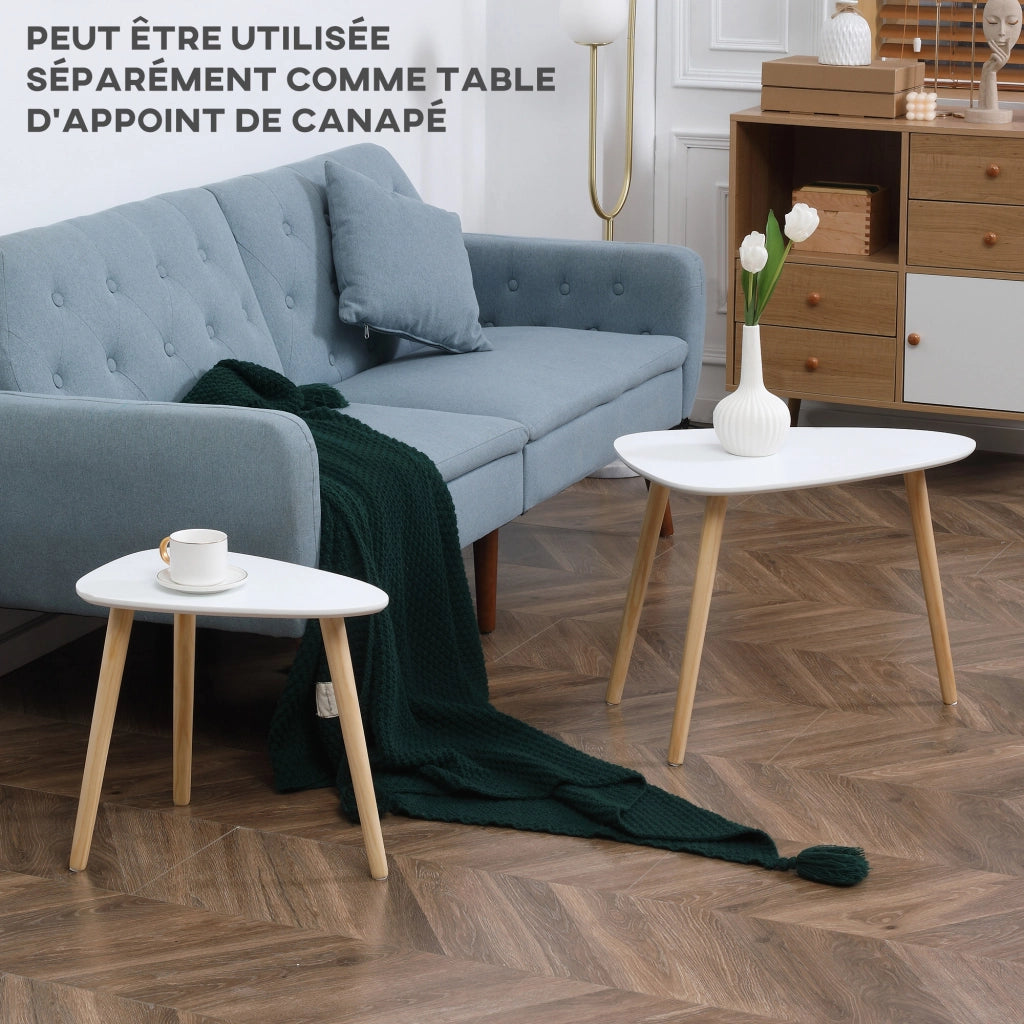 Tavolino da caff¨¨ design scandinavo ¨C Minimal ¨C bianco e legno