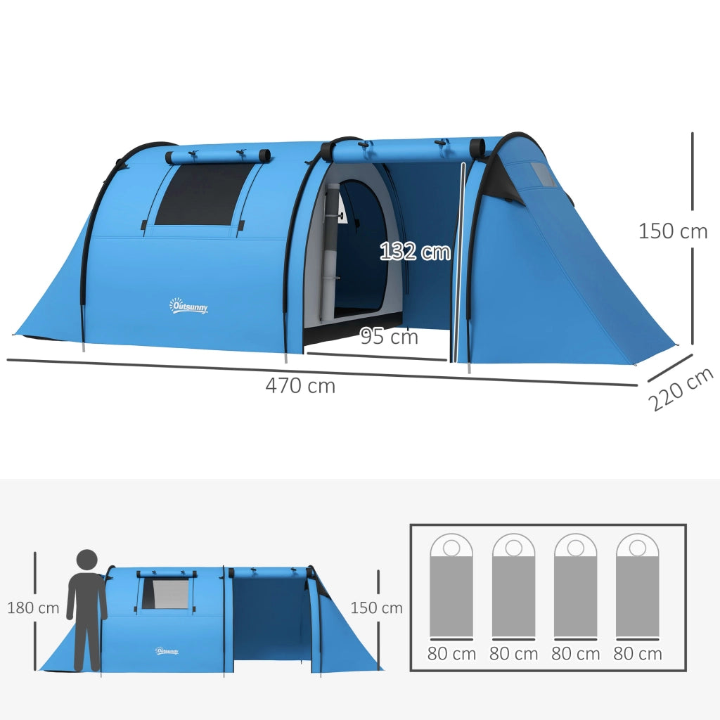 Tenda da campeggio 3-4 persone impermeabile ¨C Xylo ¨C Blu cielo 3000mm colonna d'acqua