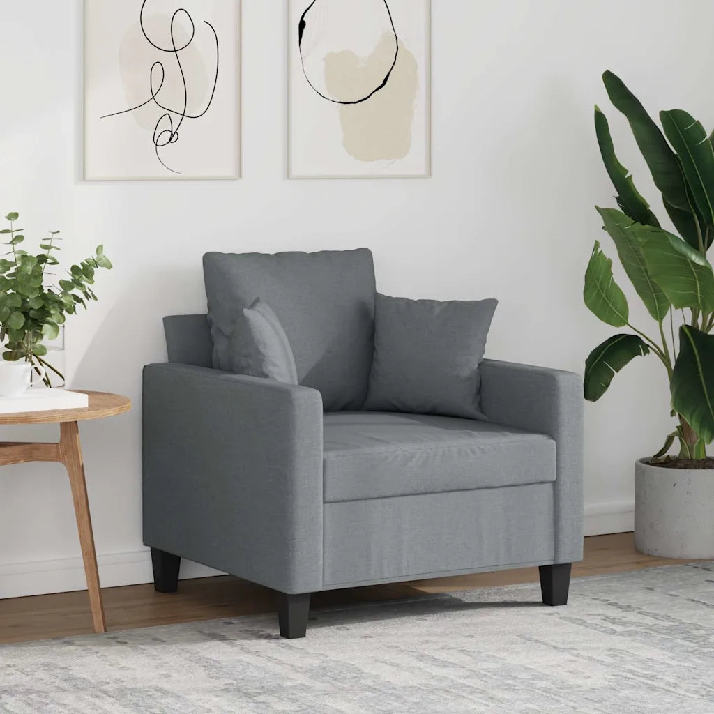 Poltrona Grigio Chiaro 60 cm in Tessuto 359251