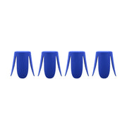 Set 4 sgabelli impilabili in ecopelle, blu