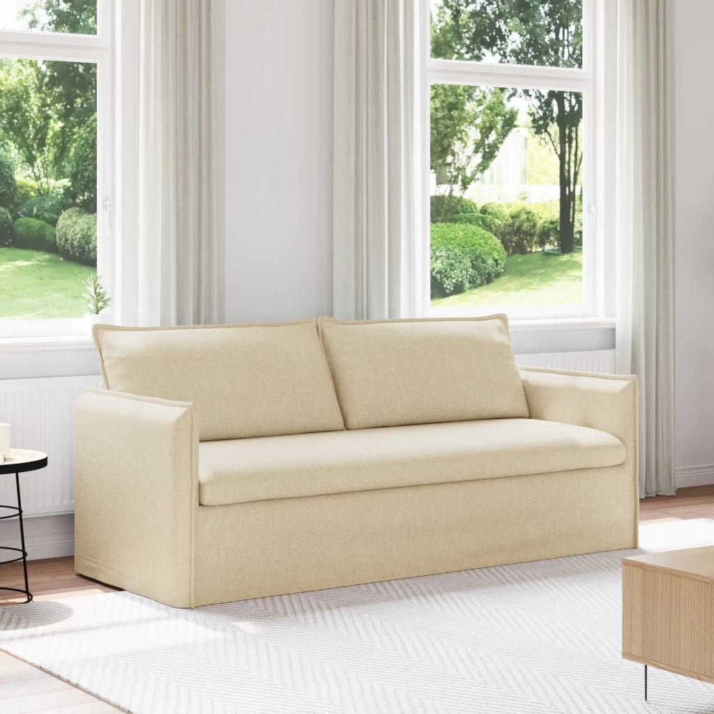 Divano Crema 196 x 82 x 85 cm Tessuto