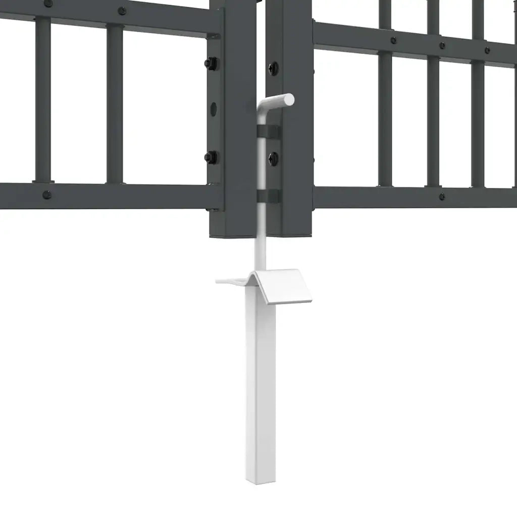 Cancello con Punta a Lancia KAMPEN 305 x 75 cm Acciaio Grigio 42009042