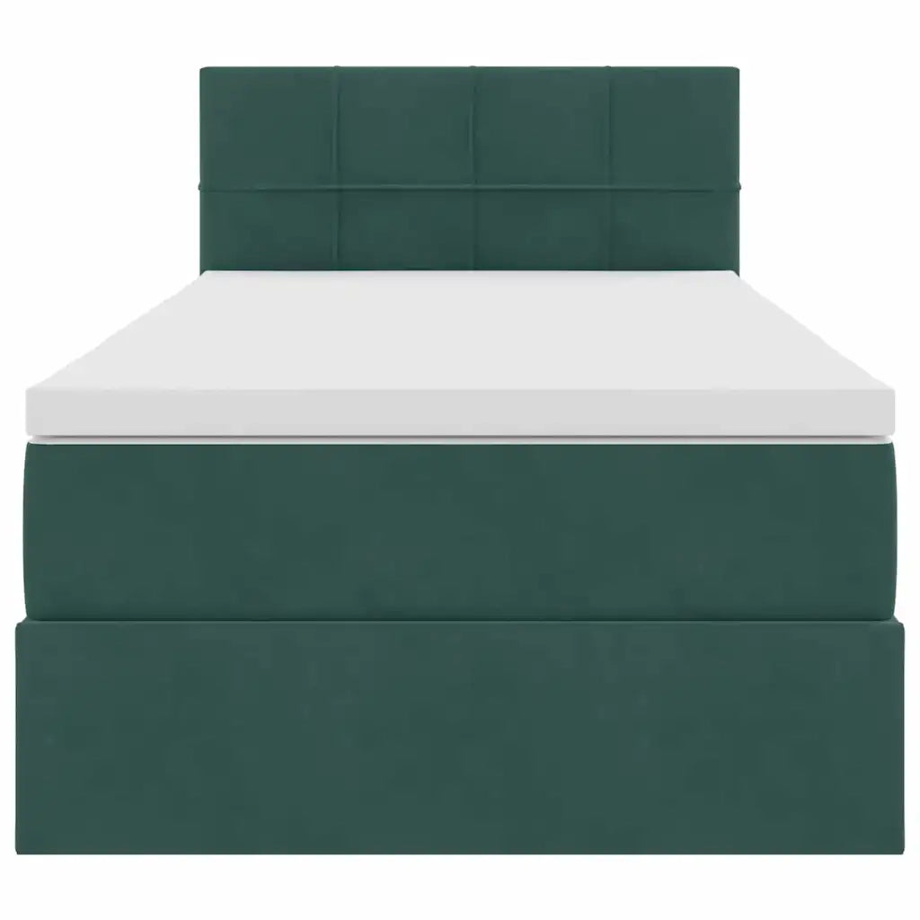 Letto con Contenitore Verde Scuro 100 x 200 cm Velluto
