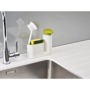 Trade Shop - Set 2 Pz Organizer Per Lavello Dispenser Di Sapone Liquido + Contenitore Spugne -