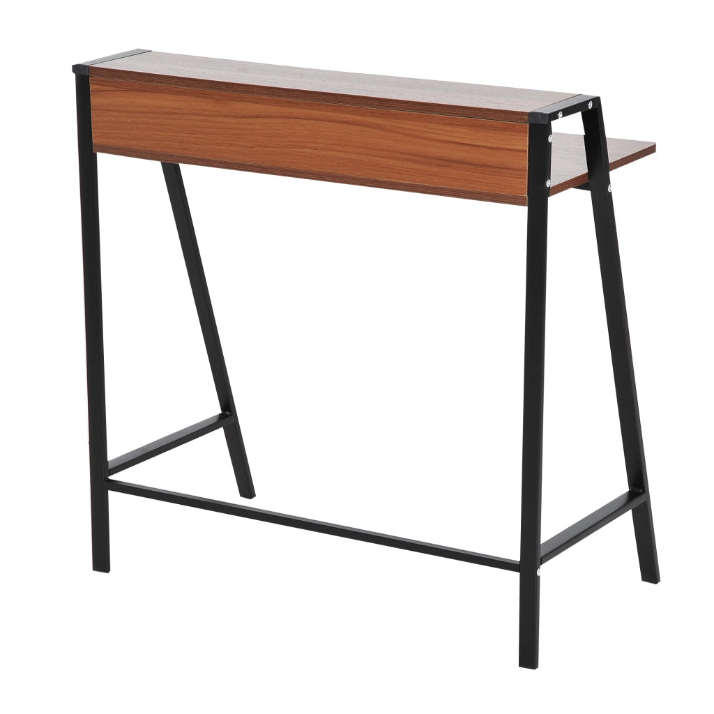 Scrivania da computer con cassetti e gestione cavi ¨C Zephmum ¨C 84x45x85 cm, noce e nero