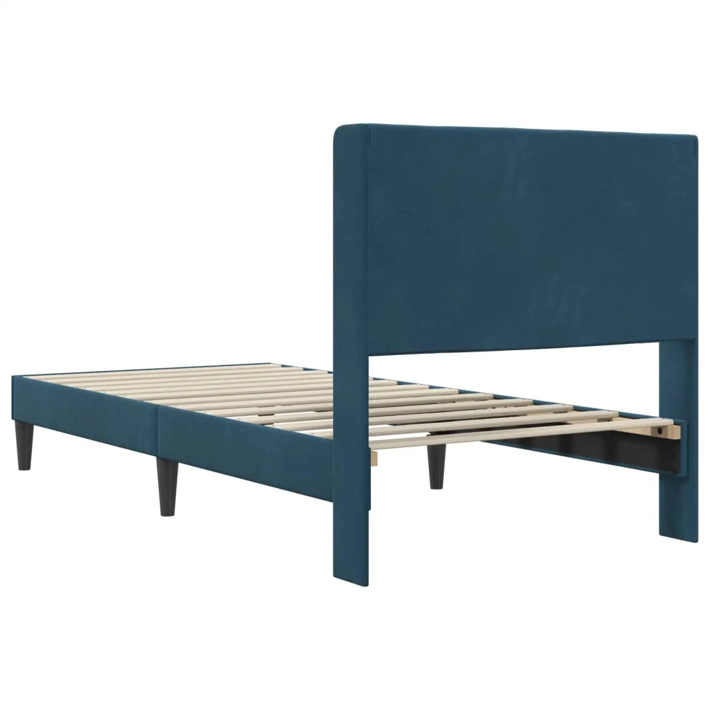 Struttura del letto con testiera-Giroletto Blu 100 x 200 cm Velluto 784616