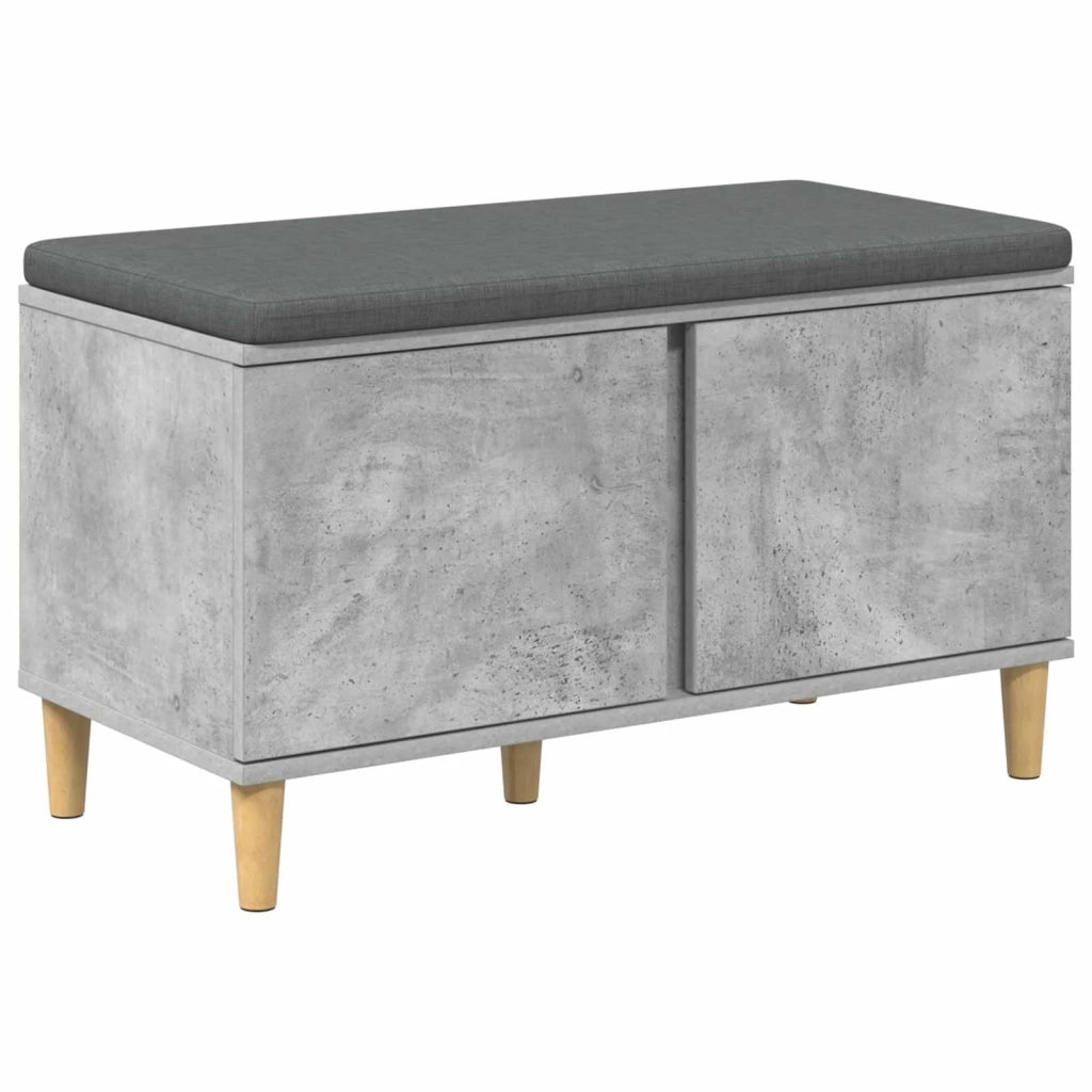 Panca per ingresso con cuscino-Sgabello-Panca da Corridoio Grigio cemento 60 x 38 x 46 cm 127277