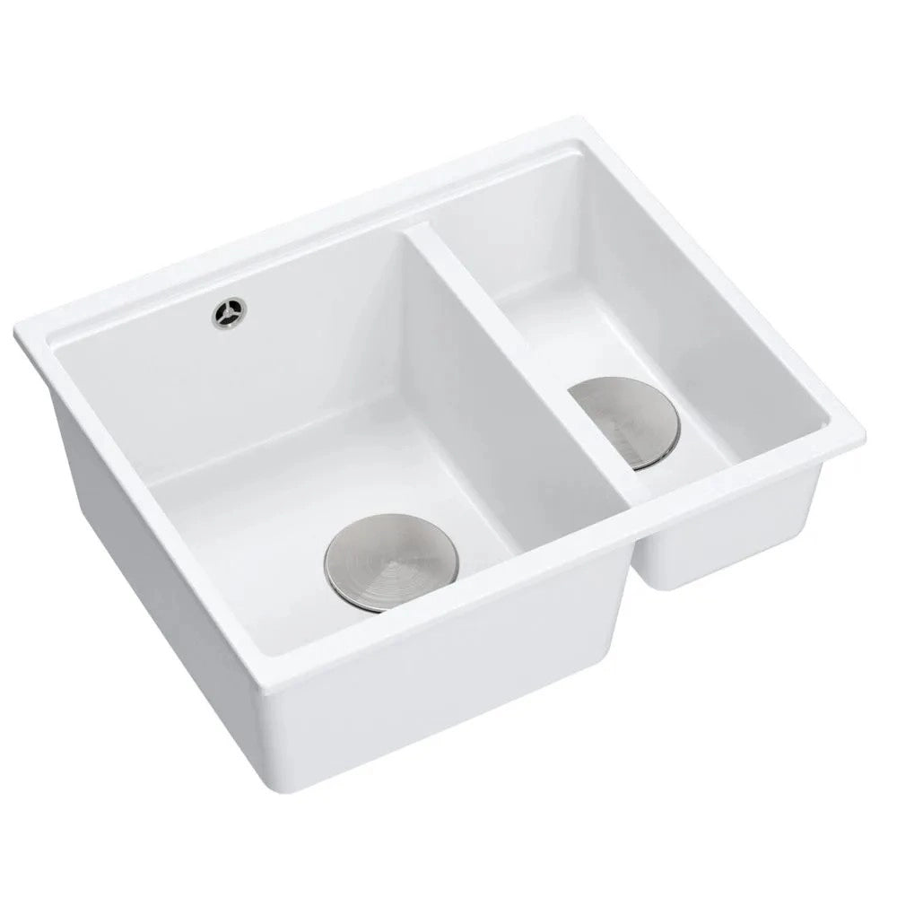Lavello In Granito Logan 150 White Tappo oro