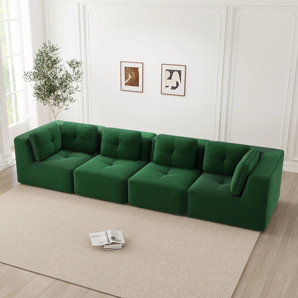 Senza braccioli divano modulare - Zephmum - Verde, comodo, antiscivolo