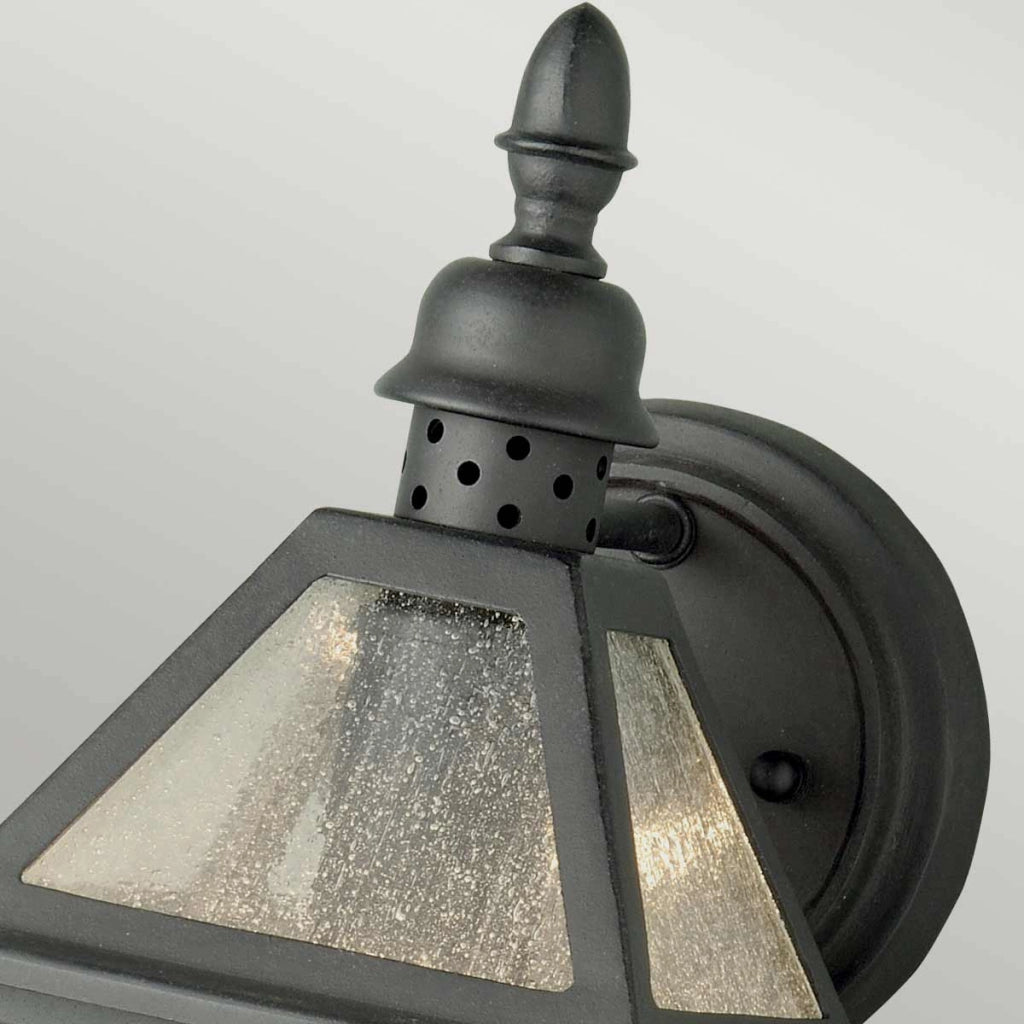 Applique esterna vetro nero E27 60W Polruan Elstead