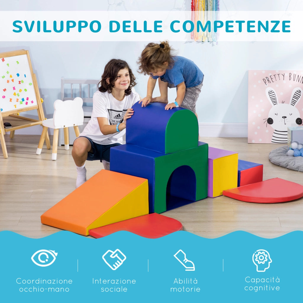 Set Gioco Bambini 1-3 Anni 7 Blocchi ¨C Xylo ¨C Multicolore PU EPE 170x130x40cm