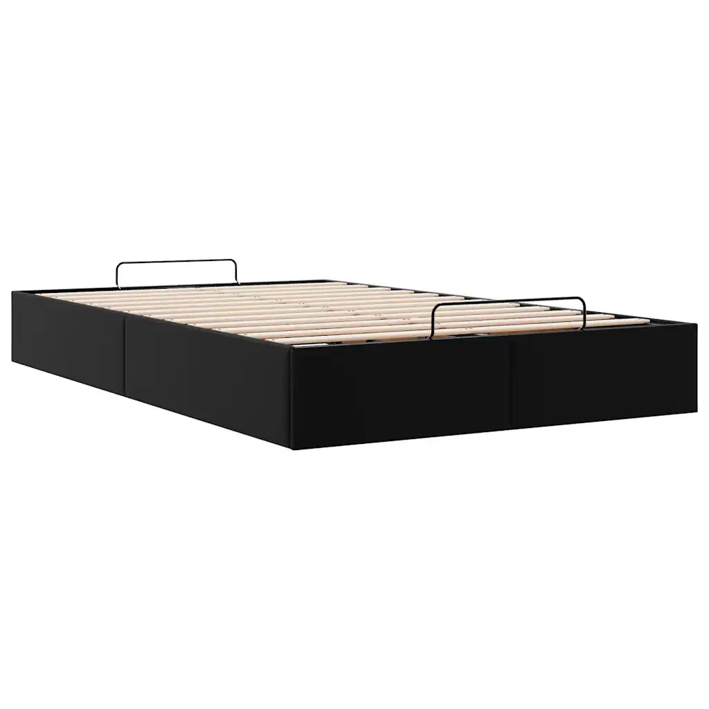Struttura Letto Pouf senza Materasso Nero 120x190 cm Similpelle 3310789