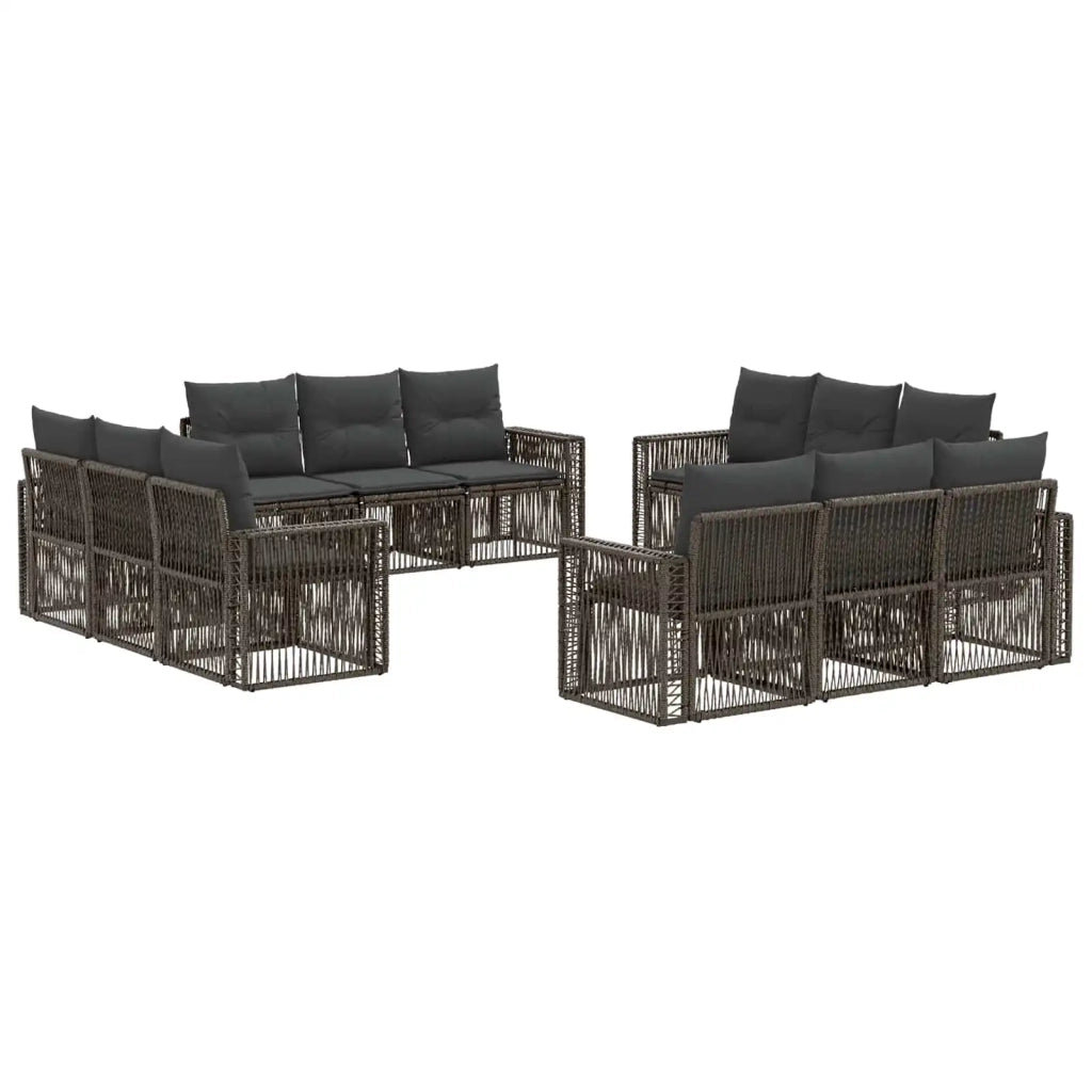 Set Divano da Giardino 12 pz Grigio e Grigio Scuro polyrattan 3435074